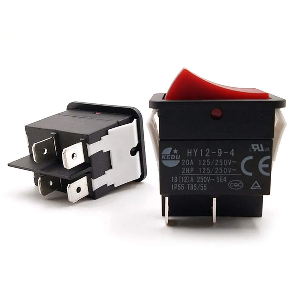 Interruttore A Bilanciere KEDU HY12-9-4 4 Pin IP55 - Pulsante Accensione 16A 125/250V T85O