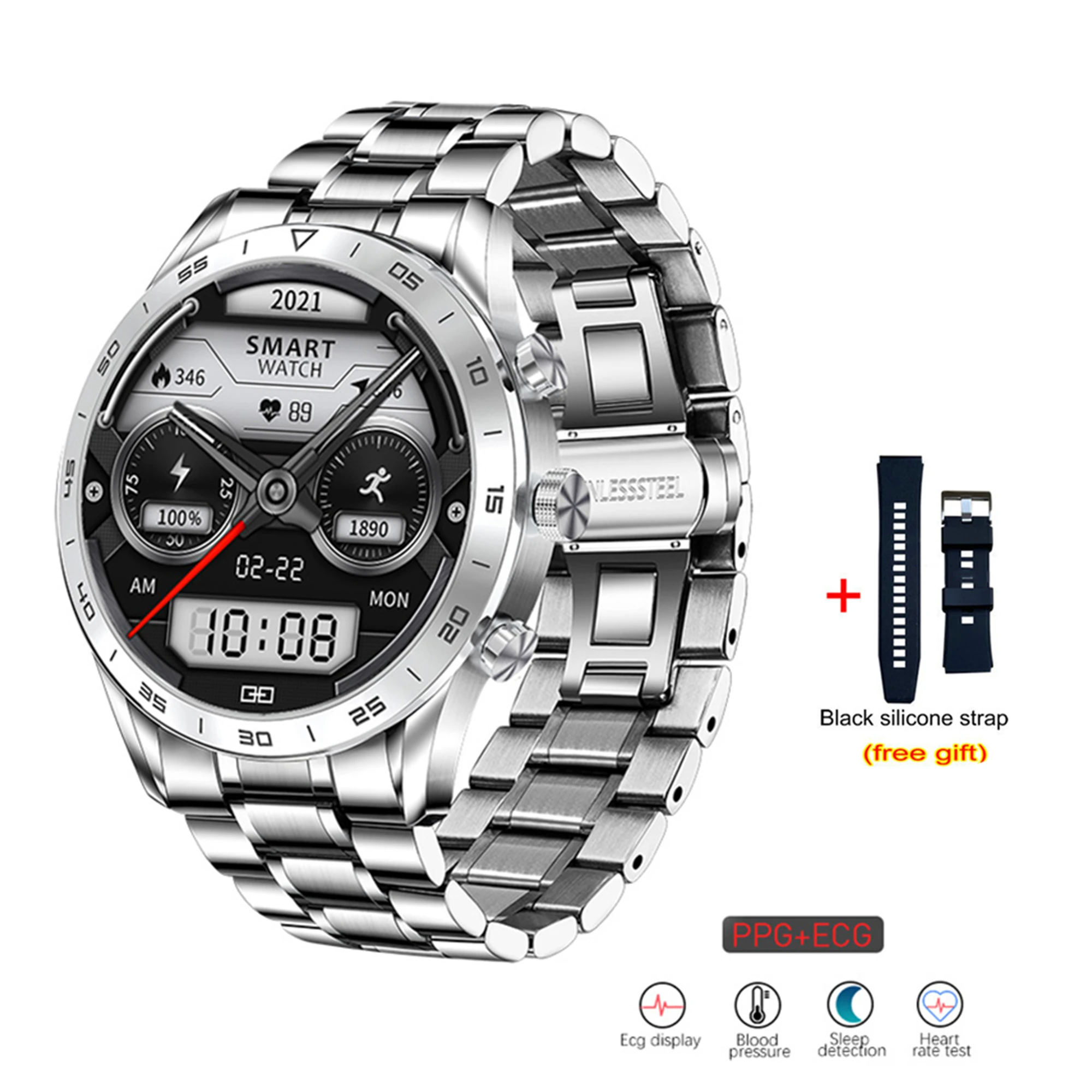 454*454 HD Screen KK70 Smart Watch Men Phone Call Wireless Charger Rotary Button IP68 Waterproof Music Play ECG Smartwatch 