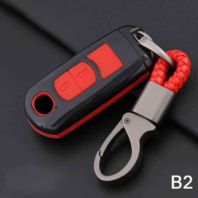 2 button red Чехол для ключей из углеродного волокна для Mazda CX-5 cx 7 для mazda 3 mx5 cx5 axela cx 5 Аксессуары cx9 3 axela - Название цвета: 2 button red