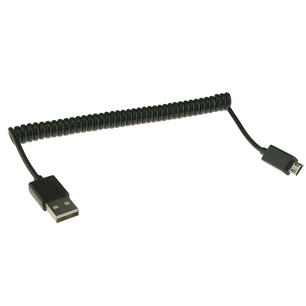 1 M/3FT Спираль Спиральный USB Micro 5Pin 5 предмет в партии "папа" в USB "Мама", 2,0 Штекерный шнур З разъемом зарядное устройство для синхронизации данных и быстрой Зарядное устройство Шнур - Цвет: Черный