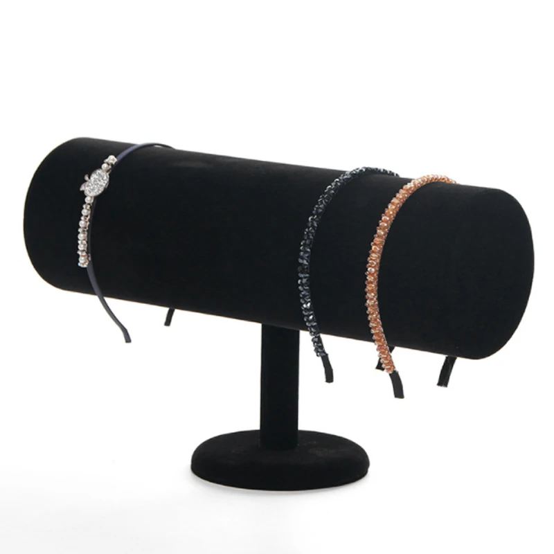 Velvet L36cm Hairband Headdress Headband Holder Jewelry Organizer for Headpieces Decorative Bracelets Necklaces Showcase Storage
