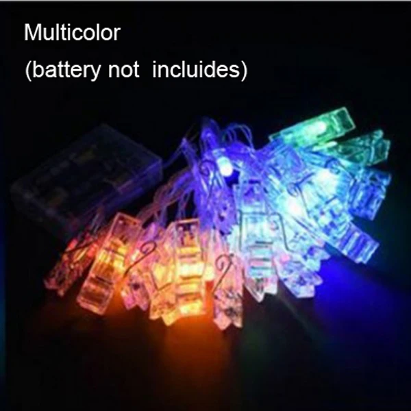 multicolor 2 м, 5 м, 10 м светодиодный светильник-гирлянда с зажимом для фото и карт, светильник s для нового года, Рождества, фестиваля, вечерние, Свадебные Лампы, украшение дома - Испускаемый цвет: multicolor