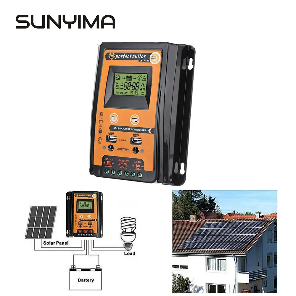 SUNYIMA 12V 24V 50A 30A солнечного заряда контроллер со слежением за максимальной точкой