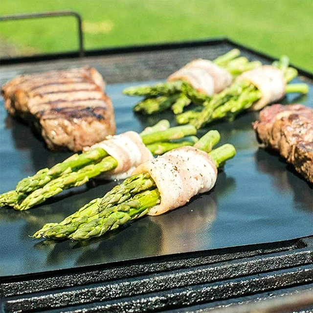 40*33 Cm-Es Nem Tapadásgátló Grill Szőnyeg Pad Kültéri Piknik Főző Barbecue Szerszám Tapadós Sütőpad Újrafelhasználható - Image 4