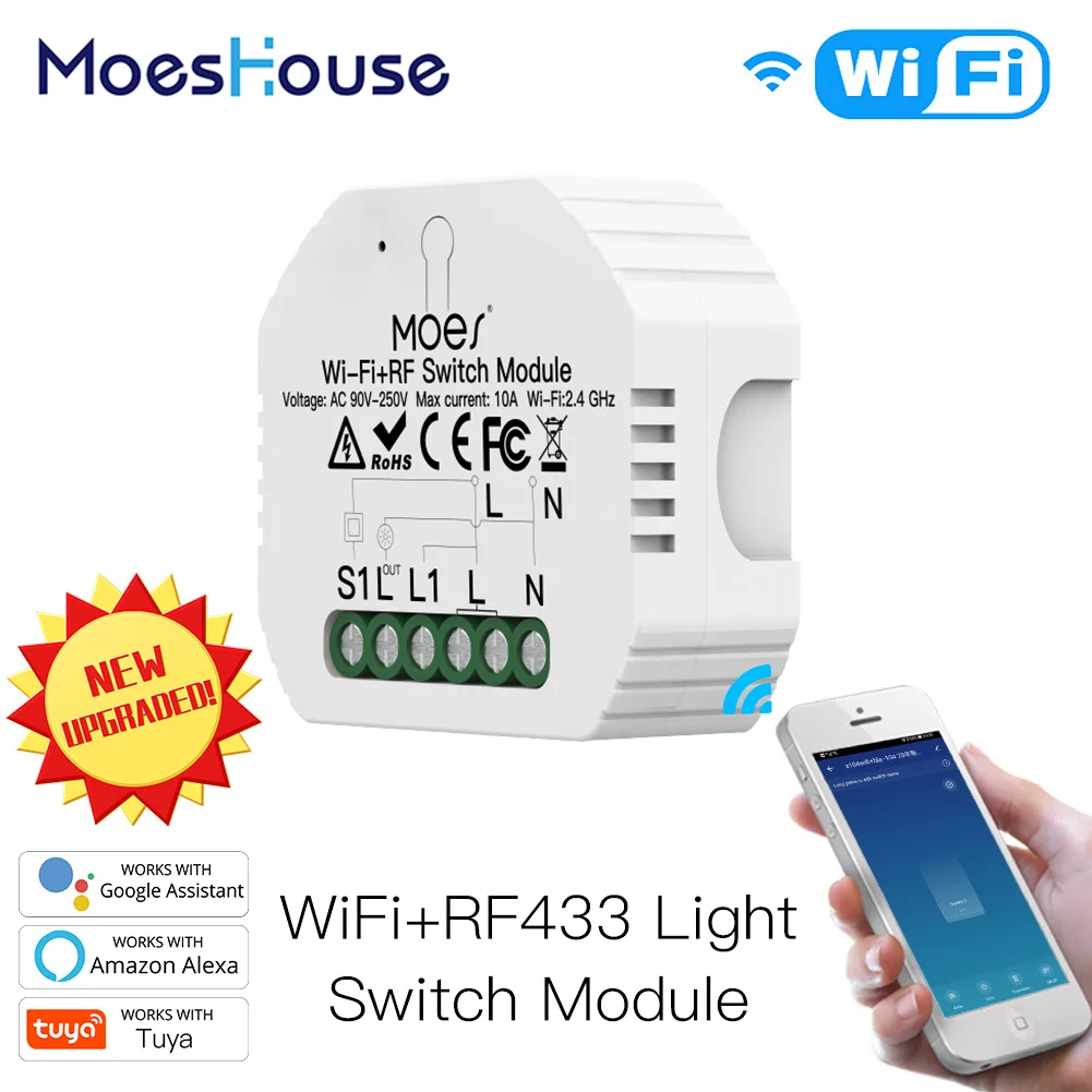 Smart-Light-Switch Alexa Echo Wifi Google Home Breaker-Module Remote-Control with Diy