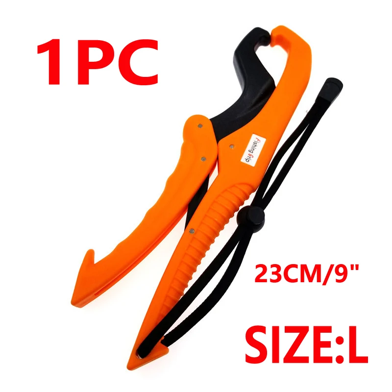 1pc 6"/9" ABS Plastic Fish Lip Grip Floating Fishing Controller Holder Pliers With Retention Rope Saltwater Fishing Tools - Цвет: 1pc size L orange