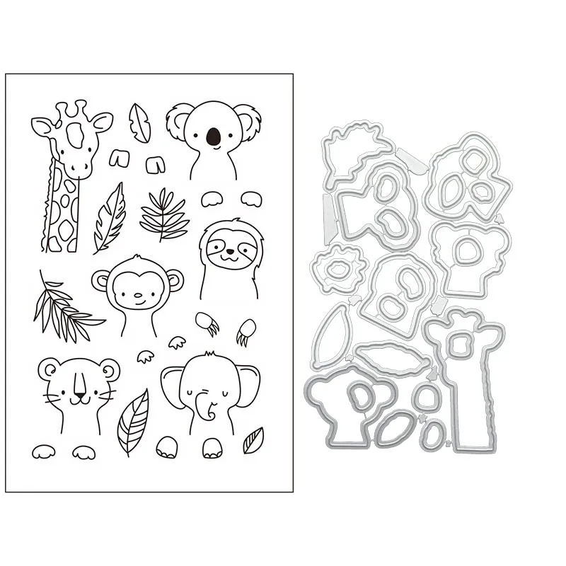 

Jungle animals Transparent Clear Stamps / Silicone stamp/coordinating die for DIY scrapbooks photo album/Card Making