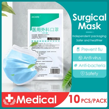 

100/1000pcs Disposable Medical Surgical Mouth Masks For The Face 3 Layer Virus Protection Adult Women's Men's Health Safety Mask