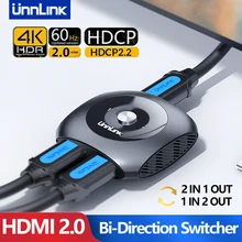 

Unnlink HDMI Switcher 4K HD Splitter for Xiaomi Mi Box Bi-Direction 1x2/2x1 Adapter HDMI Switch 2 In 1 Out for PS4 HDMI Switch