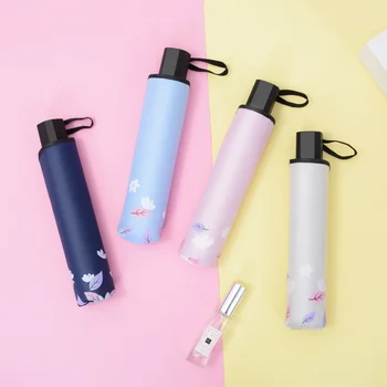 

Green Leaf Folding Travel Umbrella Sunscreen Anti-UV Umbrella Four Seasons Universal Sunscreen Portable Folding Umbrella 1