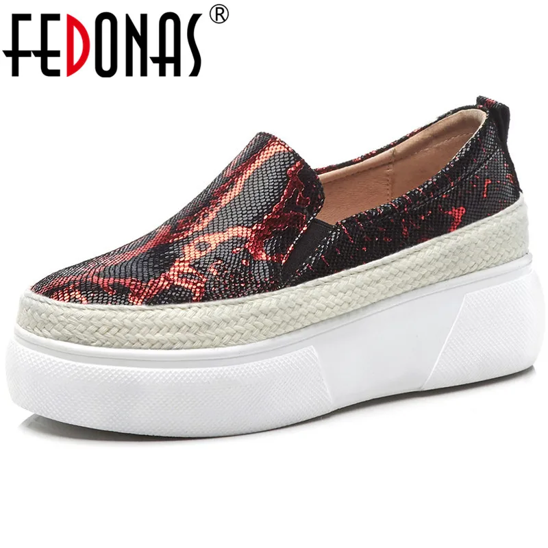 

FEDONAS New Arrival Women Platforms Shoes Suede Leather Casual Working Party Shoes Concise Spring Summer Round Toe Shoes Woman