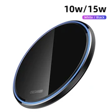 Carregador de telefone sem fio 10w 15 ultra fino desktop mesa bateria carga rápida carregador rápido para smartphone liga alumínio