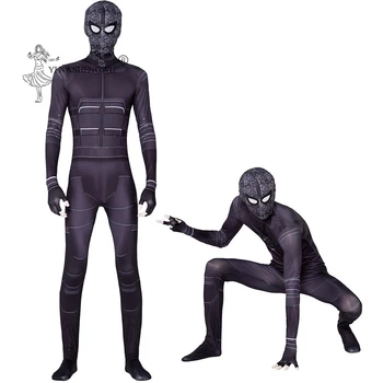 

New Spiderman Kids Cosplay Costume Jumpsuit Dress Up Adult Superhero Children Clothes Black Spider Anime Halloween Bodysuit Suit