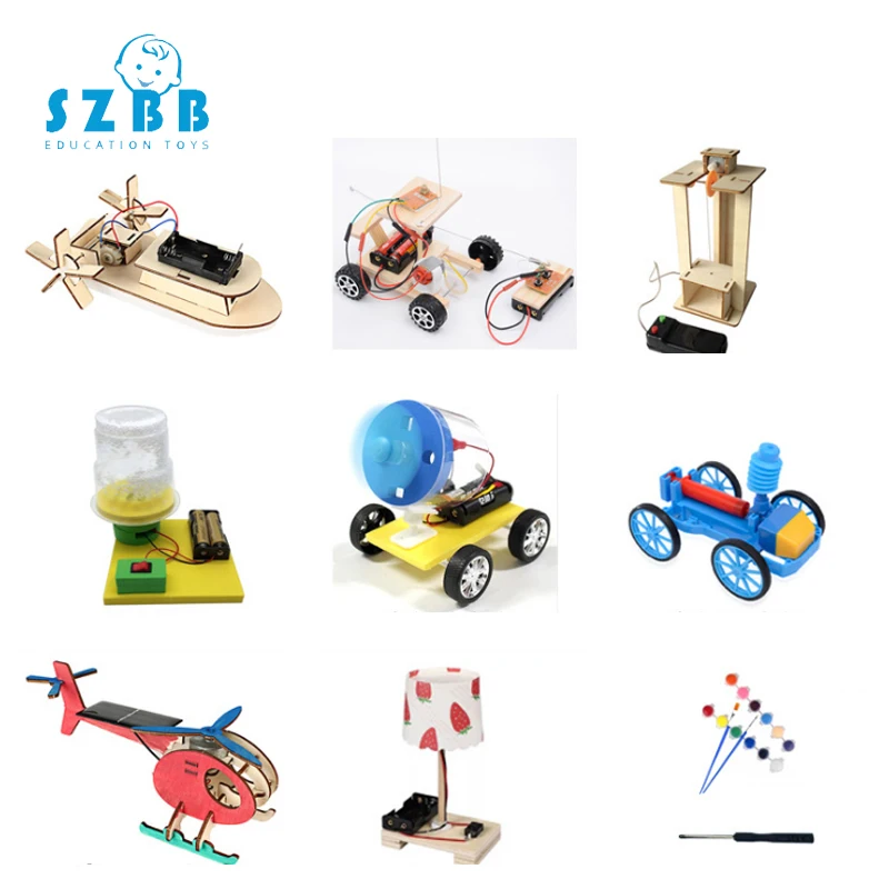 

2019 Sz Steam 9sets Diy Physical Kids Science Experiments Kit School Projects Robot Assemble Creative Toys For Boys Educational