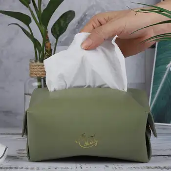 

Tissue Box Detachable PU Carton Tray Paper Towel Storage Box Home Kitchen Fashin Style Decoration