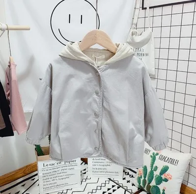 only jacket 100-140 см высота осенней одежды для мальчиков куртка с капюшоном для маленьких мальчиков весенне-осенняя одежда - Цвет: only jacket