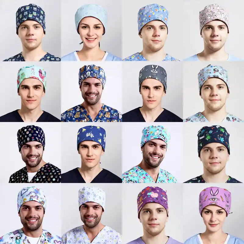 Anno Unisex Medical Scrubs Caps Dental Short Hair Surgical Caps