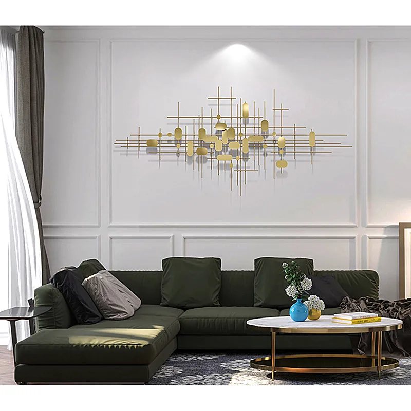 

Metope Adornment Hangs Piece Sitting Room Sofa Setting Wall Hangs Piece Wall Adornment Metal Light Luxurious Iron Art A449