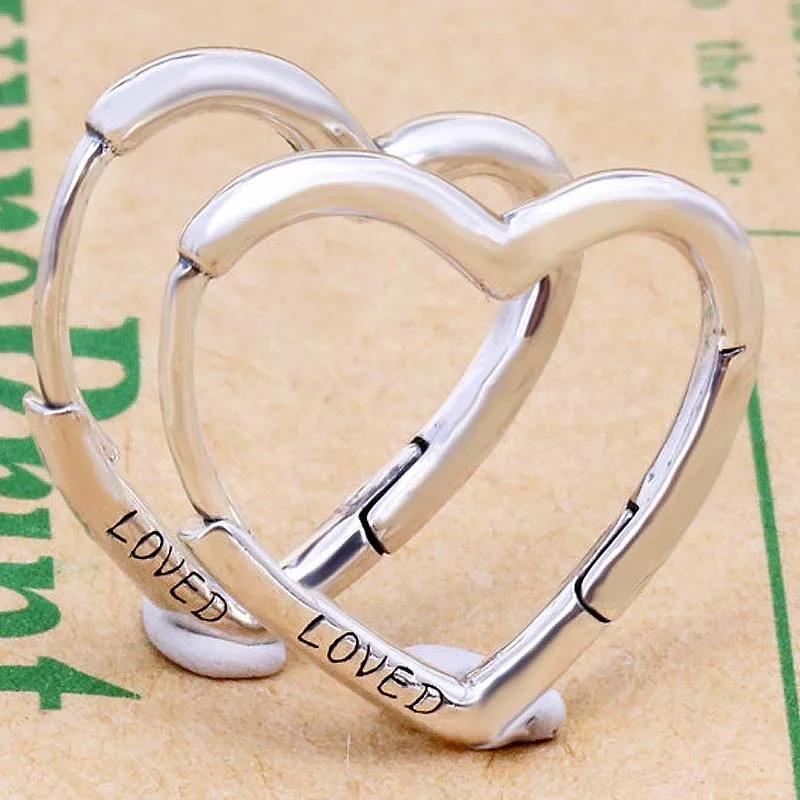 

New 925 Sterling Silver Earring Fit Original Pandoras Hearts of Love Earring For Women Wedding Gift Fashion DIY Making Jewelry