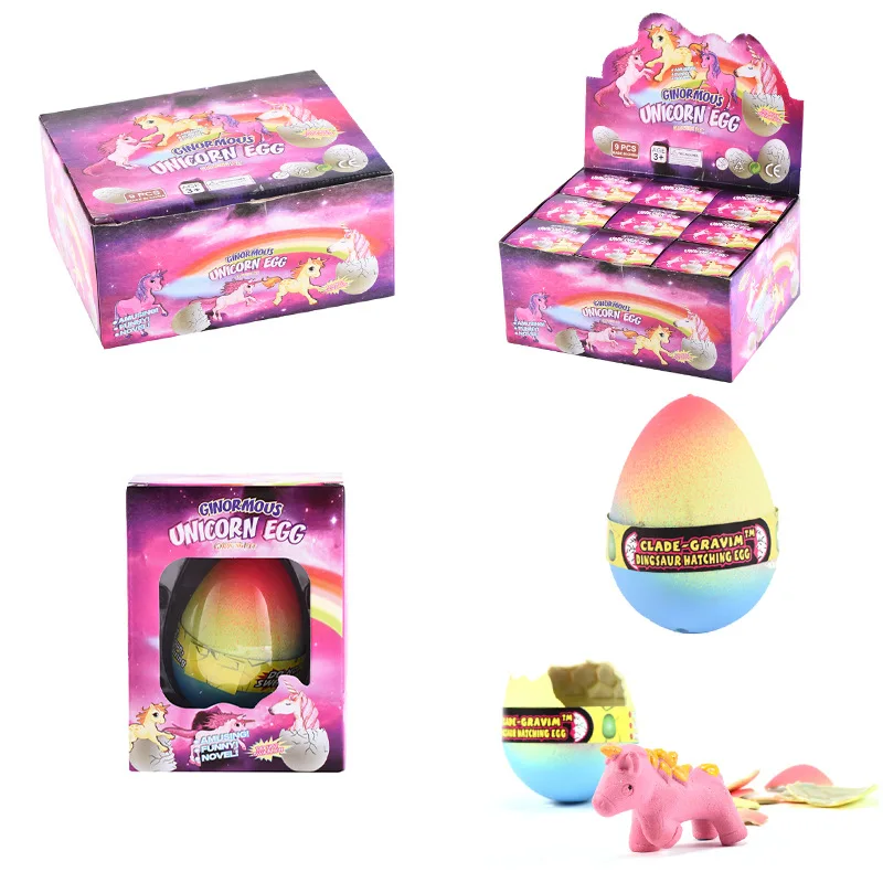 

Cross Border Strange New Large Size Unicorn Embryonated Egg Rainbow Egg Expansion Toys Unicorn Horse Painted Egg Educational Toy