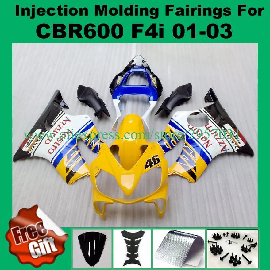 Винты и подарки для Honda CBR 600 F4i 2001 2002 2003 пластиковый комплект обтекателей