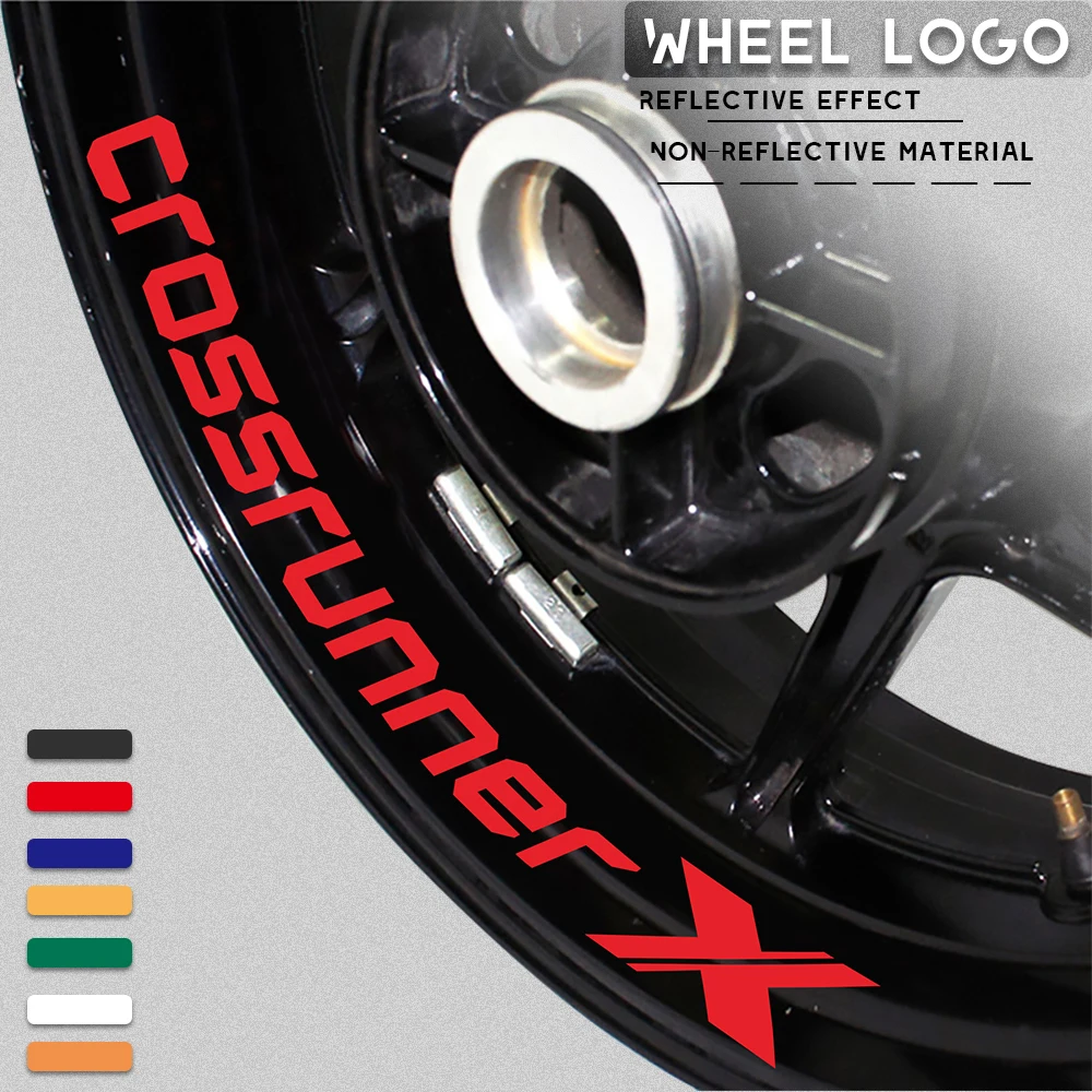 

Motorcycle sticker waterproof decorative wheel stripe logo with reflective MOTO inner ring decal for HONDA CROSSRUNNER X