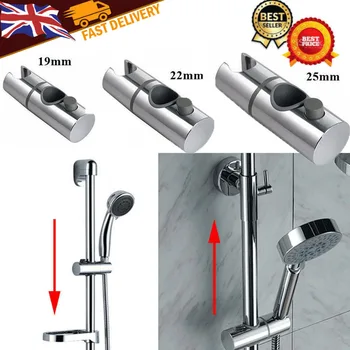 

19-25mm Replacement ABS Chrome Shower Riser Rail Head Slider Holder Bracket UK