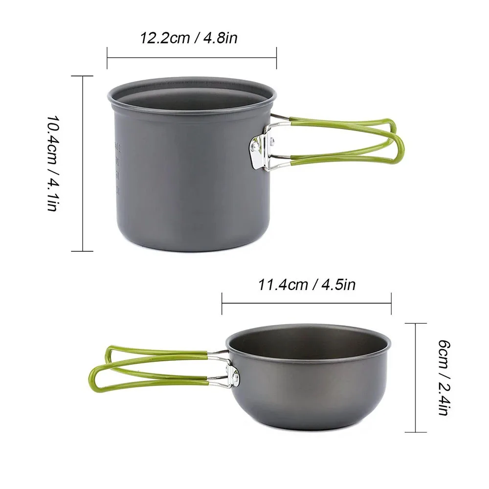 Kit di pentole da campeggio con fornello Set da cucina per esterni con coltello, forchetta, cucchiaio Pentola per esterni Stoviglie da viaggio Cucina Escursionismo Picnic Barbecue_voghion.com