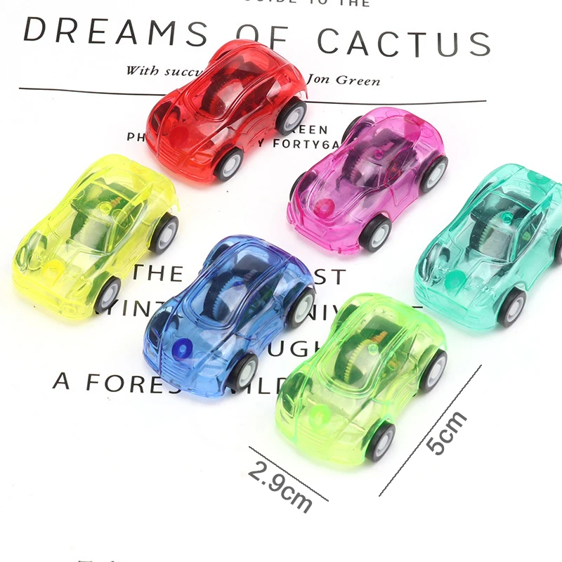 UainCube, 4 шт., случайный цвет, модель мини-автомобиля, оттягивающийся назад, прозрачный автомобиль, детские игрушки, фигурки, пластиковая модель автомобиля