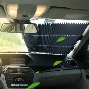 

Automatic Telescoping Car Sun Shade Windshield Visor Cover Curtain Universal Solid Color Vehicle Proof Side Window Sunshade