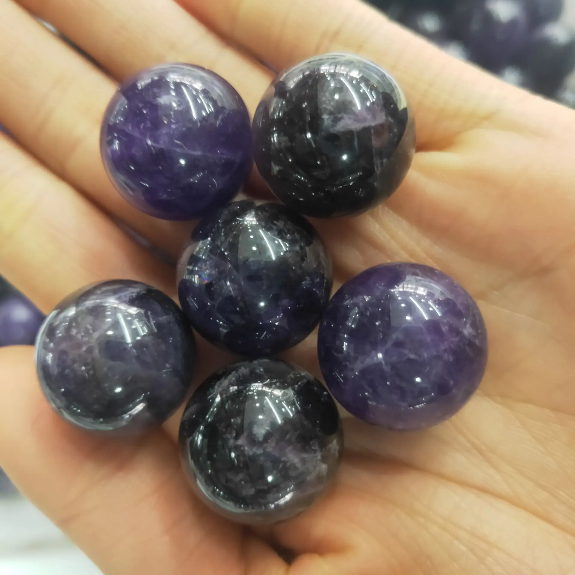 2cm Home Decoration Crystal Natural Purple Amethyst Ball Magic Quartz Stone Raw Gemstone Polished Crafted Gifts | Дом и сад