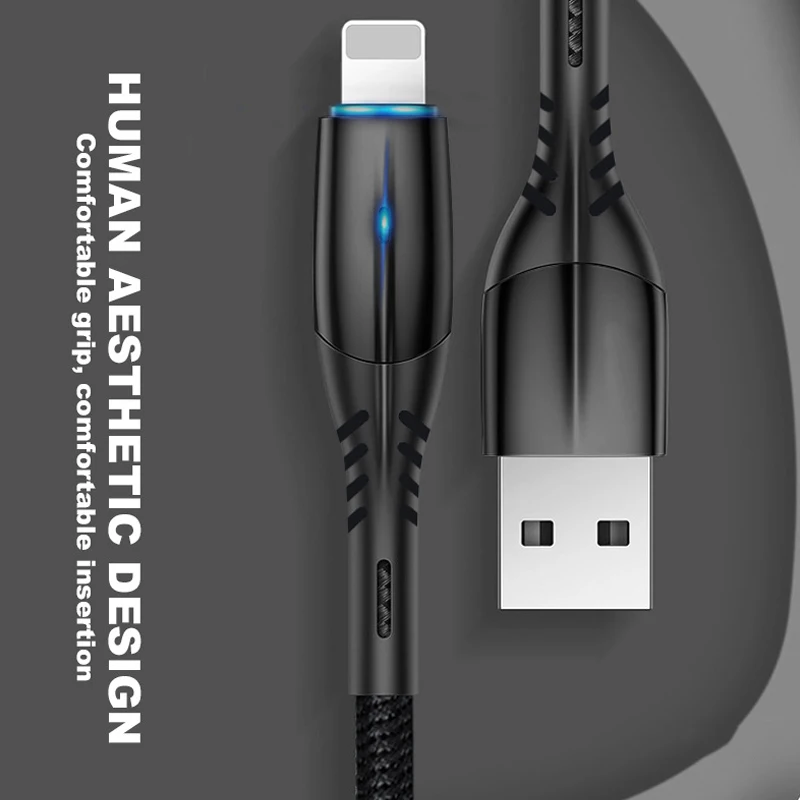 ROCK USB кабель для iPhone Xs Max Xr X 8 7 6 6s 5 5s iPad Быстрая зарядка зарядное устройство мобильный телефон цинковый сплав кабель провод шнур данных