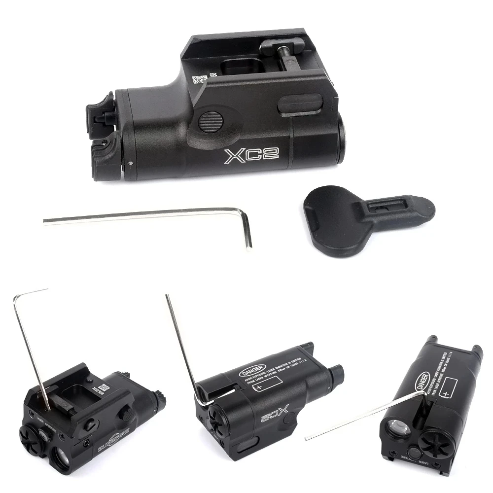Tactical XC2 Compact Mini Glock Under Hanging Laser + Flashlight, Pistol Light, Red Spot Laser, LED Flashlight, Hunting Air Gun