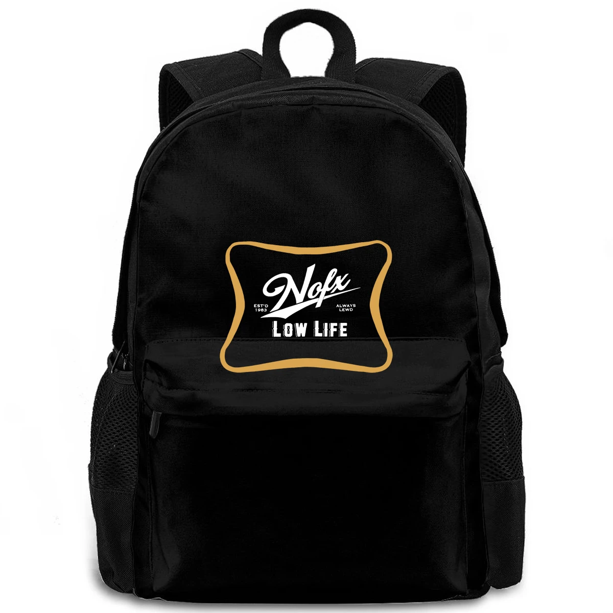 Nofx Golden Low Life Logo Brand Printed Cheap Crew Neck Cool Women Men Backpack Laptop Travel School Adult Student Backpacks Aliexpress