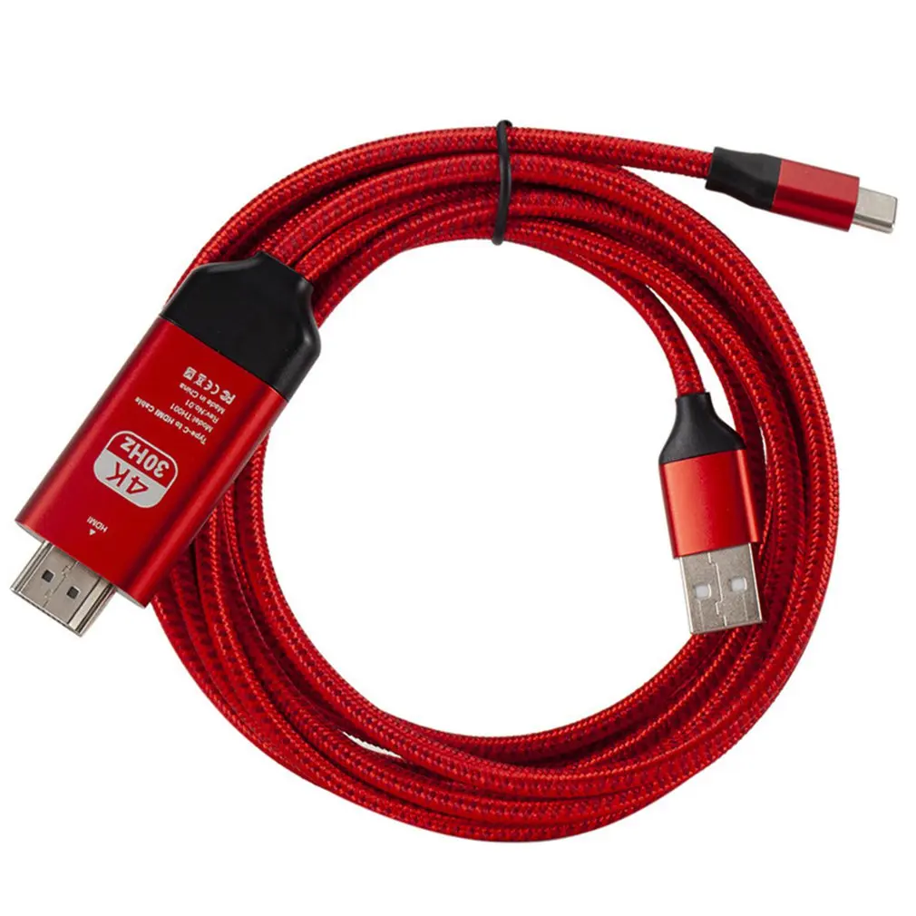 Универсальный 2 м/6.6ft USB кабель адаптер Тип C к HDMI HD tv AV ТВ кабель адаптер для samsung Galaxy S10 Note 9 Macbook PC