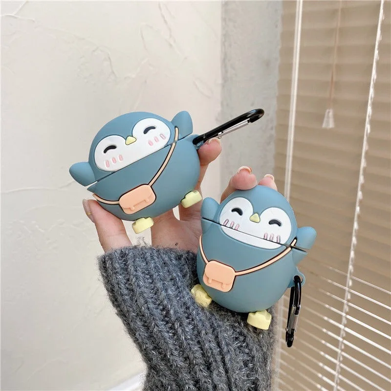 Backpack Penguin Case For Airpods 1/2 Pro Wireless Bluetooth for Apple Cover Earphone Air Pods Fundas | Электроника