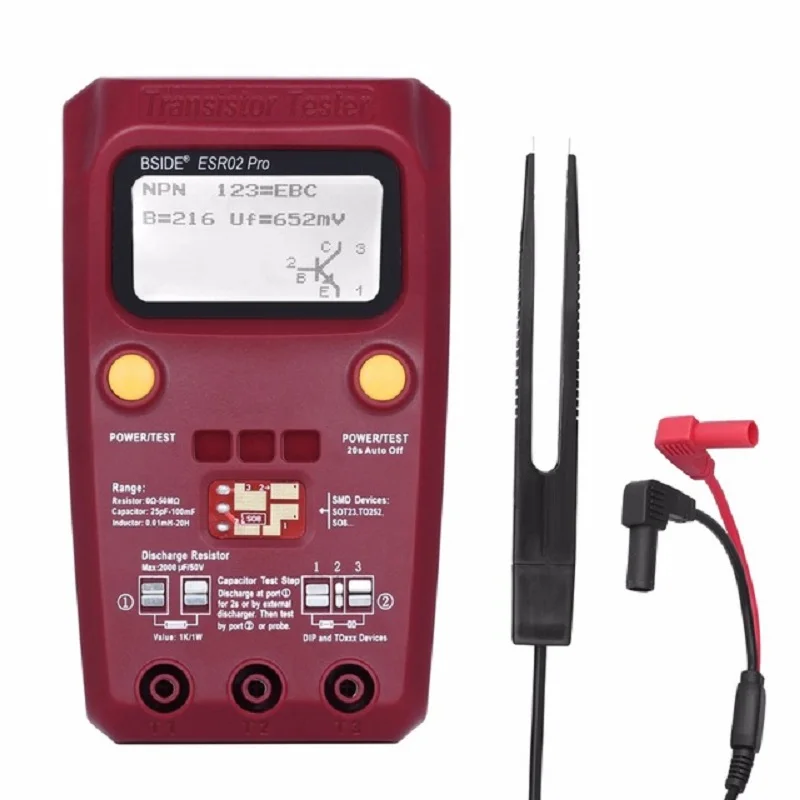 

JUNEJOUR ESR02PRO Digital Tester Components Diode Triode Resistance Capacitance Inductance Multimeter ESR Meter