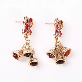 

Earrings Women Creative Christmas Bell Bow Earrings Delicate Earrings For Gifts Серьги Женские Pendientes Etnicos Bohemian