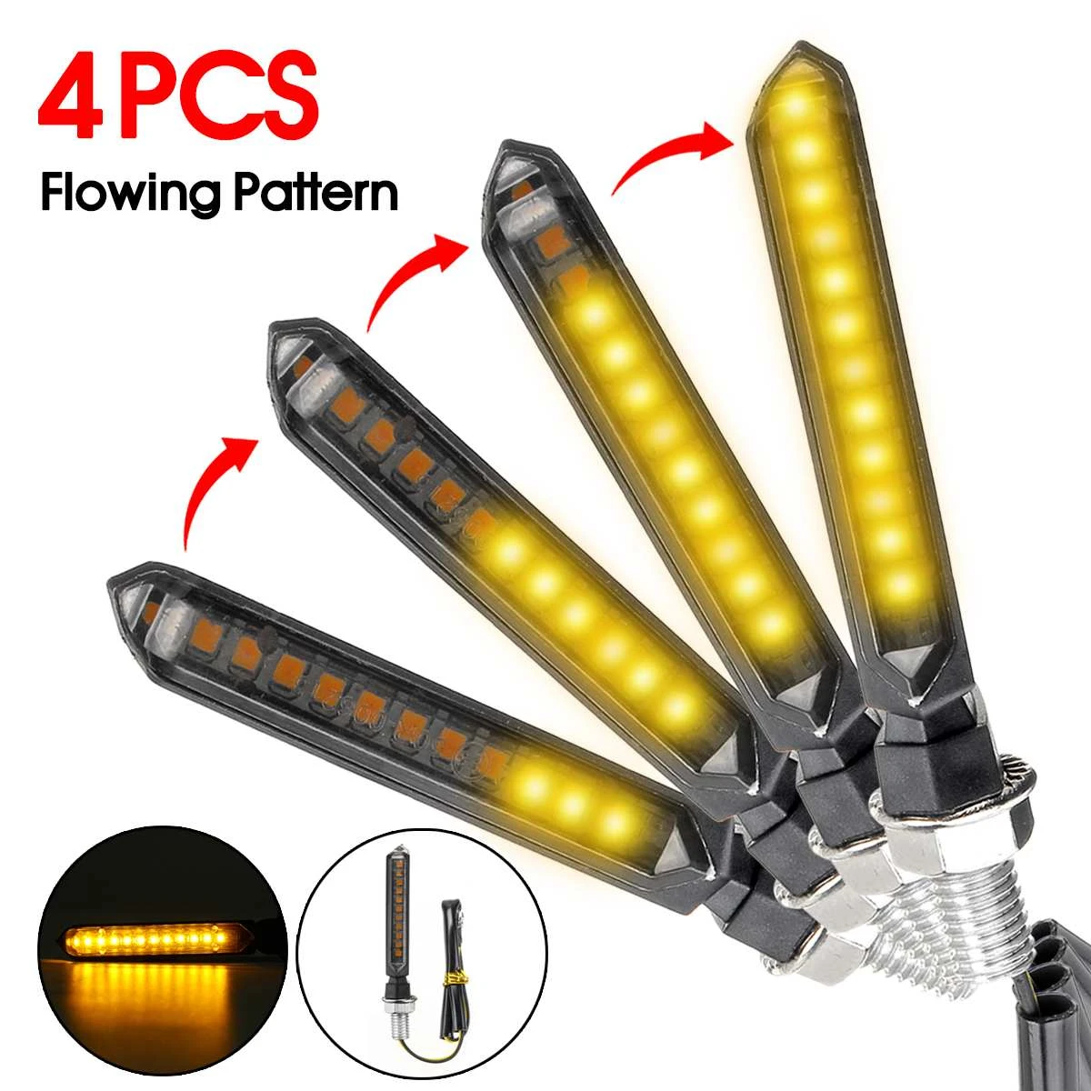 4x Universal Motorcycle LED Turn Signal Indicator Blinker Lights 4 Honda Yamaha
