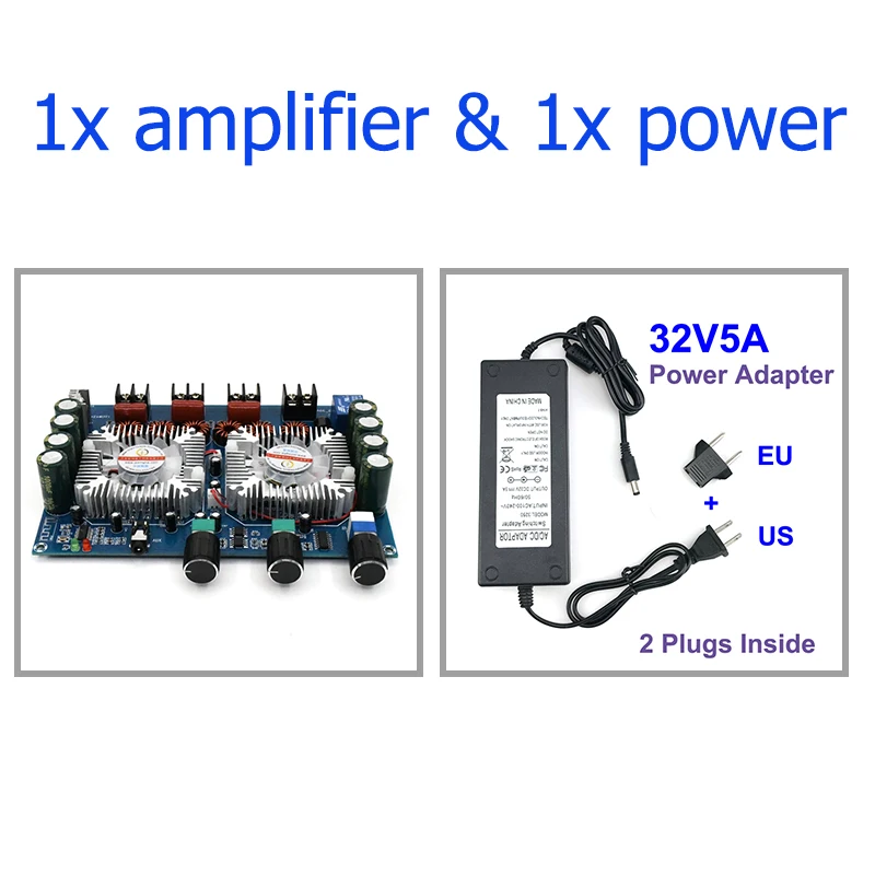 2*160W+220W TDA7498E Power Subwoofer Amplifier Board Bluetooth-compatible 2.1 Channel Class D Home Theater Audio Stereo Amp 