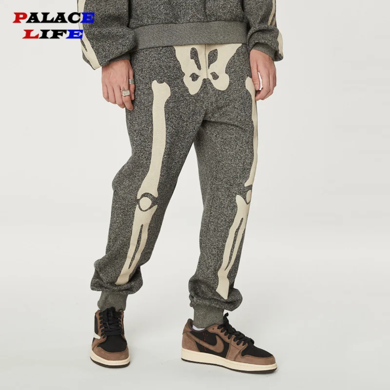 

Men Women Skeleton Print Oversized Pants Japanese Casual Bone Joint Sweatpants Loose Skelecton Joggers Trouser Men Clothing