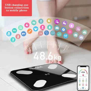 

Light energy charging intelligent body fat scale scientific floor electronic LED digital weight scale weight scale Bluetooth APP