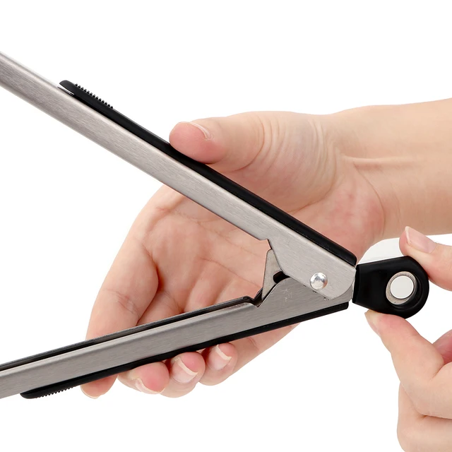 Rozsdamentes Acél Grillezés Bbq Tong Multifunkciós Torta Desszert Saláta Tálalás Élelmiszer -Klip Büfé Barbecue Bilincs Konyhai Főző Szerszám - Image 4