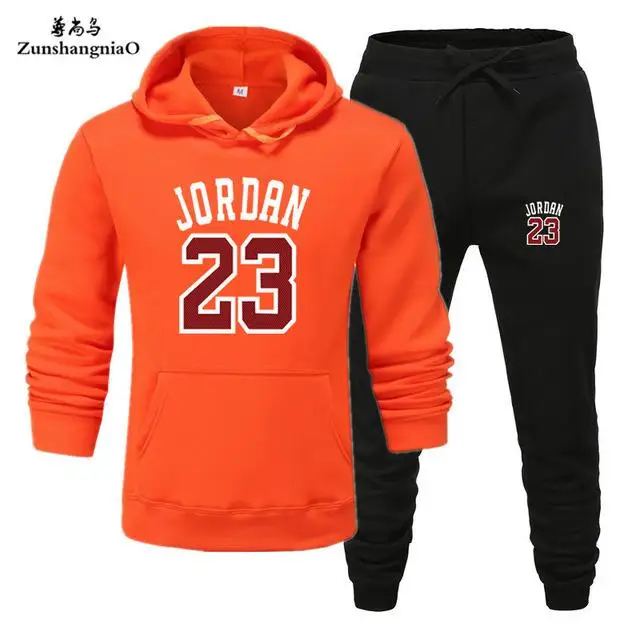 orange Black Новинка брендовая Новая мода JORDAN 23 Мужская спортивная одежда с принтом мужские толстовки пуловер хип-хоп мужской спортивный костюм толстовки Одежда - Цвет: orange Black