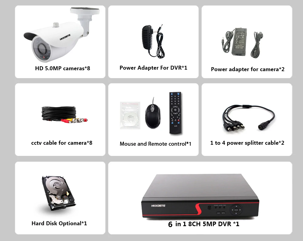 H.265+ 8CH 5MP CCTV система безопасности 5MP AHD DVR NVR комплект 5.0MP Bullet Room/уличная AHD ip-камера P2P ONVIF комплект видеонаблюдения