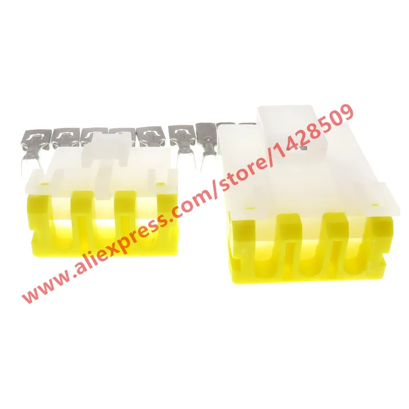 10 Sets 6 Pin Female Male 6.3mm Auto Socket Electrical Wiring Cable Connector 7122-6060 7123-6060