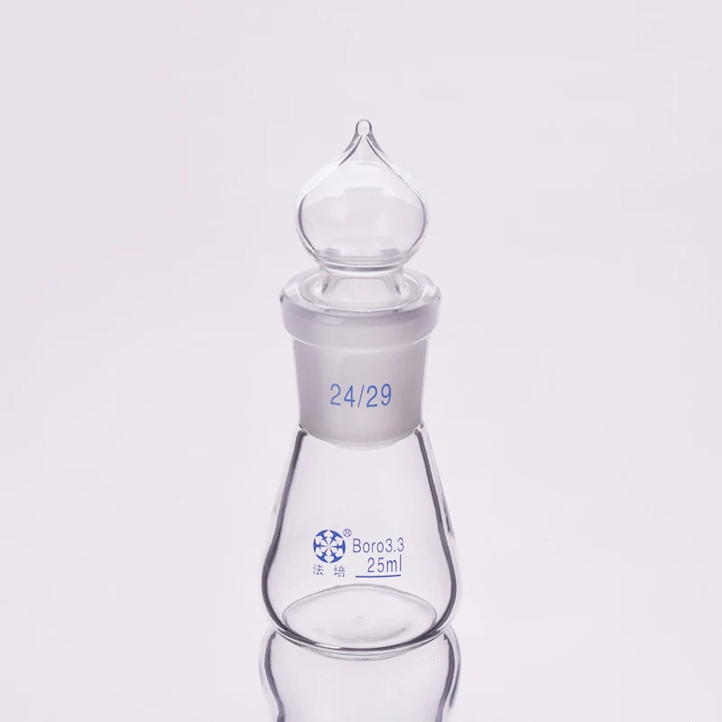 

Conical flask with standard ground-in glass stopper,Capacity 25ml,joint 24/29,Erlenmeyer flask with standard ground mouth