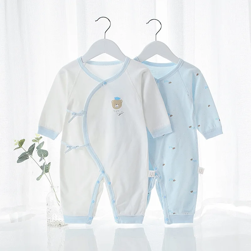 Spring Autumn Newborn Baby Romper Soild Color Clothes Girl Rompers Cotton Jumpsuit Half Sleeve Infant Boys | Детская одежда и
