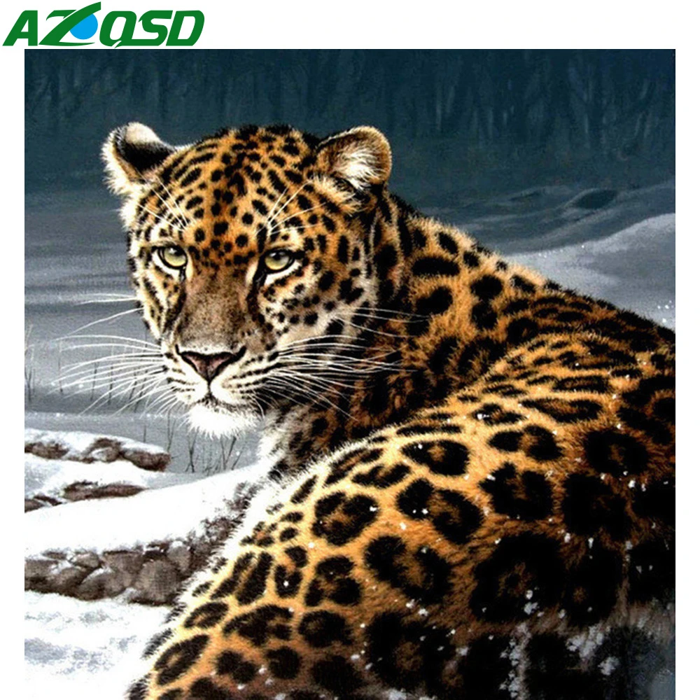 

AZQSD 5D DIY Diamond Embroidery Mosaic Leopardt Diamond Painting Animal Cross Stitch Full Kits Square Drill Home Decortion