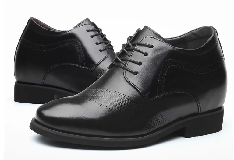 Обувь на каблуке 10 см, увеличивающая рост Мужская обувь из коровьей кожи, деловая обувь, невидимая стелька, Мужские броги, свадебные модельные туфли